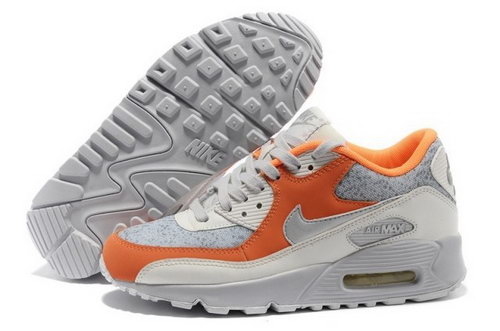 Nike Air Max 90 Women Gray Orange Running Shoes Coupon